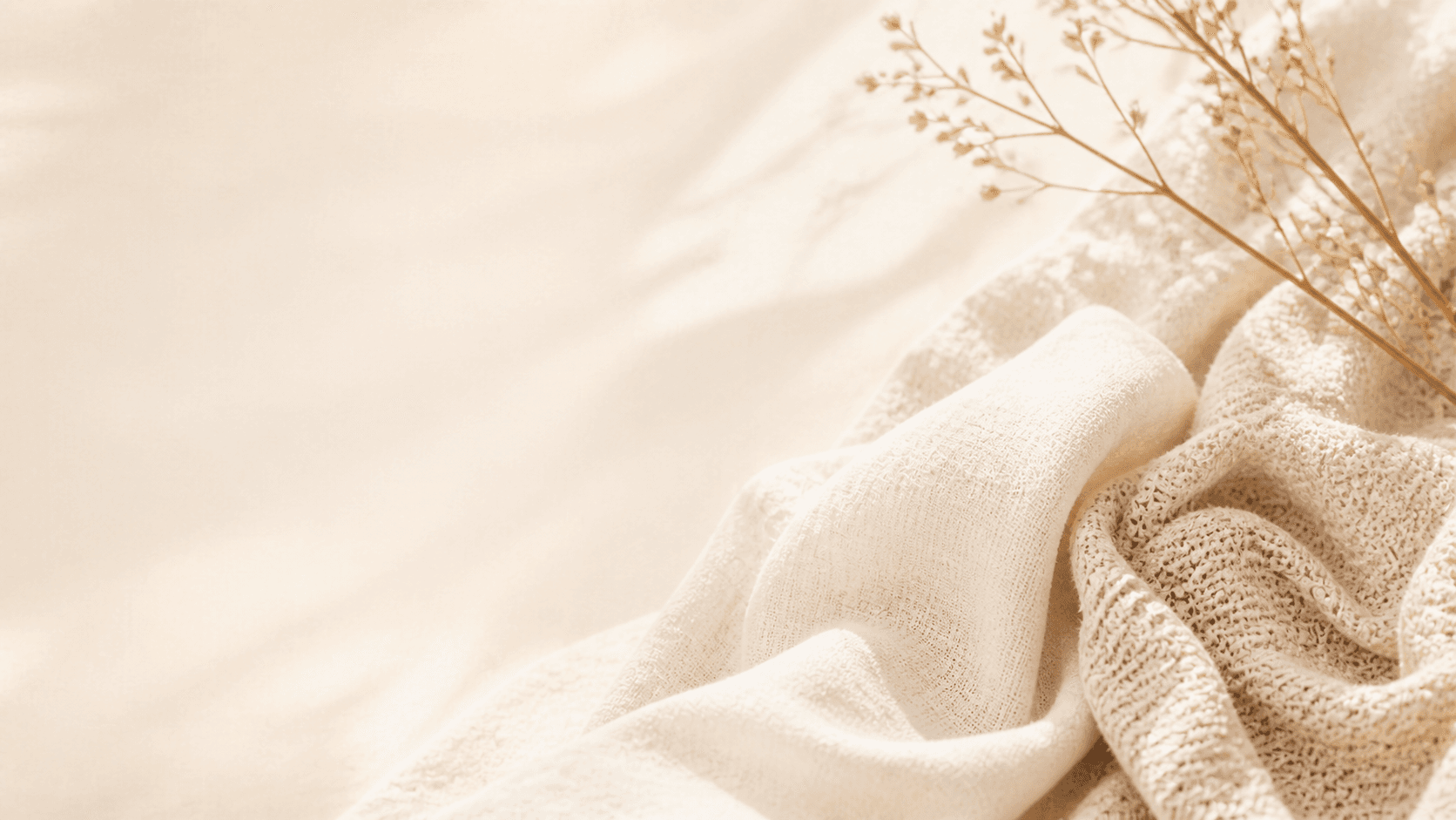 Warm fabric and botanical details